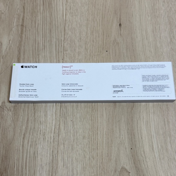 Apple (Product)Red Braided Solo Loop Textile Fitted Band - NIB 45mm Size 5 - Picture 2 of 7